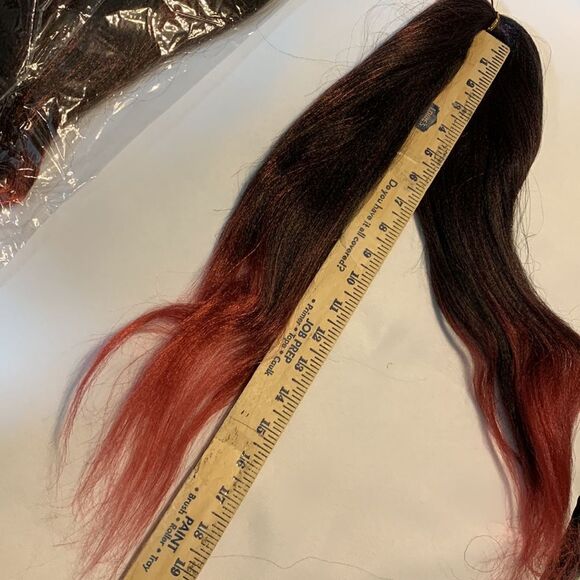 Eight strands of synthetic black/red hair extensions for weaving. NWT - Picture 3 of 3